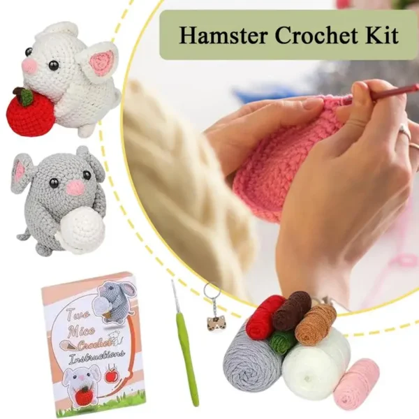 Crochet Kit for Beginners: Animal Hamster Knitting Supplies