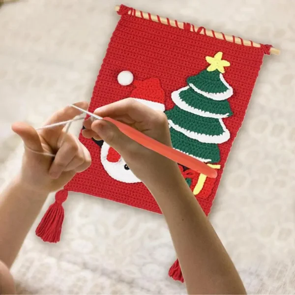 Christmas Crochet Kit with Holiday Tapestry - Image 3