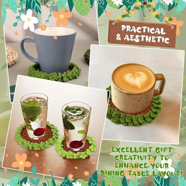 Crochet Kit: Plant Pot Coasters Handmade Knitting Set - Image 11
