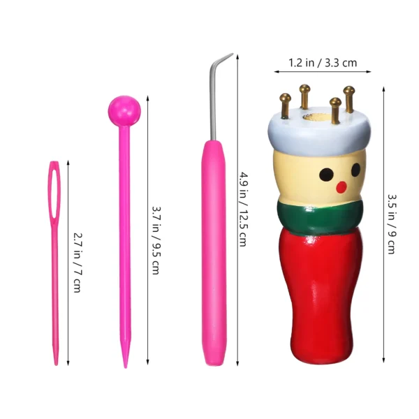 Kids Crochet Kit with Knitting Yarn & Wood Machine - Image 6
