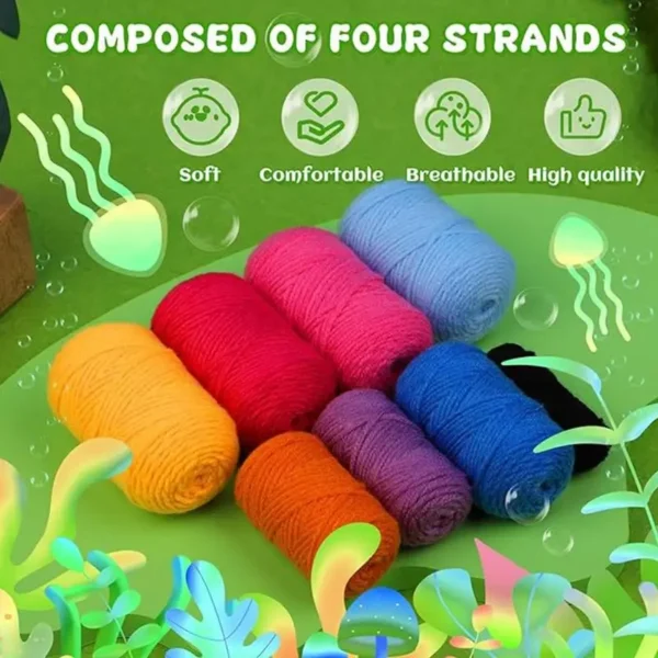 Beginner Crochet Kit Jellyfish Family Crocheting Starter Set For Kids - Image 5
