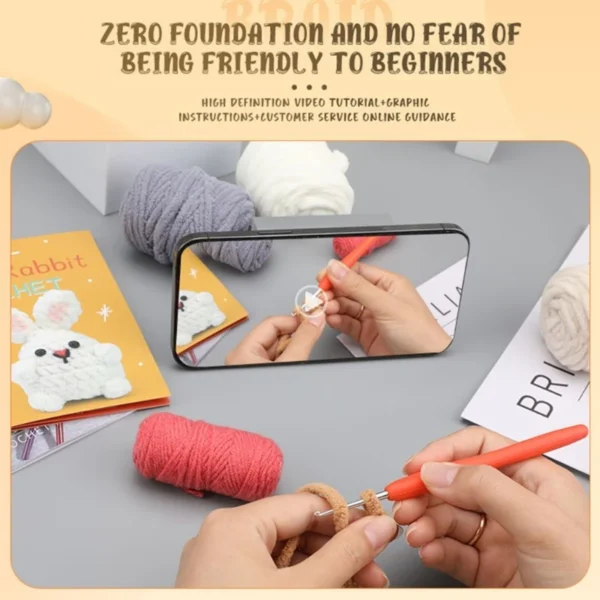 Beginner Crochet Kit with Yarn, Hook and Materials - Image 6