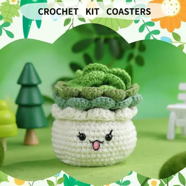 Crochet Kit – Plant Coaster with Video Tutorials - Image 2