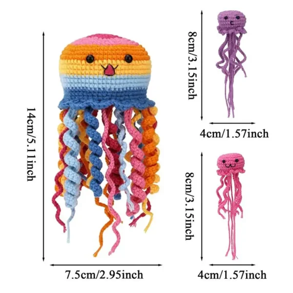 Beginner Crochet Kit Jellyfish Family Crocheting Starter Set For Kids - Image 6
