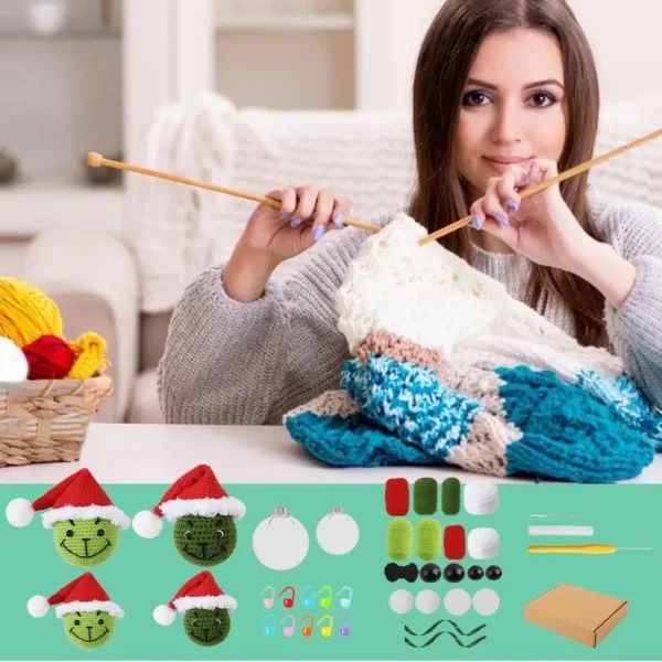 Crochet Kit for Beginners - Kids Yarn Set with Hooks