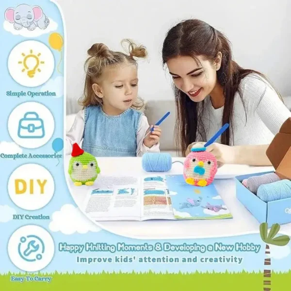 Crochet Kit - Beginner Friendly Penguin Knitting Project - Image 3