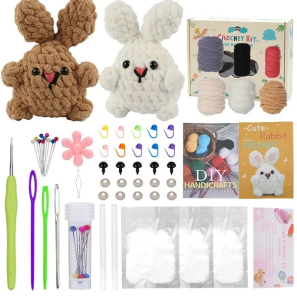 Beginner Crochet Kit with Yarn, Hook and Materials - Image 5