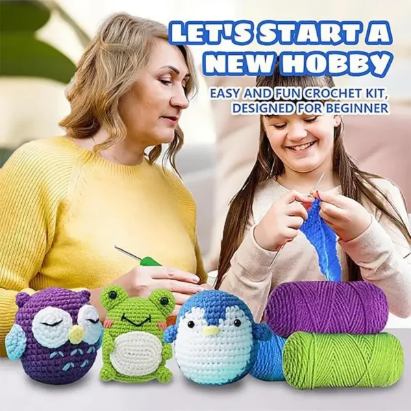 Crochet Kit For Beginners, Easy Penguin Crafts Knitting Set - Image 3