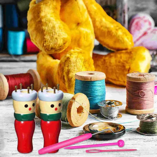 Kids Crochet Kit with Knitting Yarn & Wood Machine - Image 3