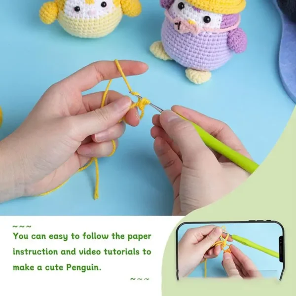 Crochet Kit: Penguin Family Design for Kids and Adults - Image 3