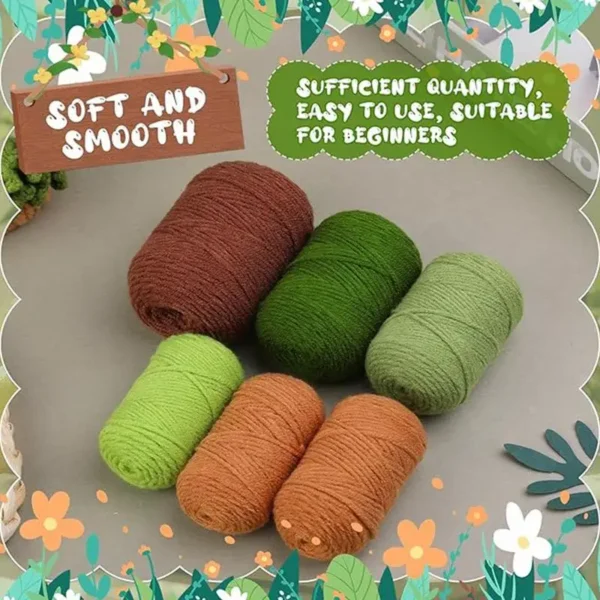 Crochet Kit: Green Plant Coaster Crafts for Beginners - Image 4