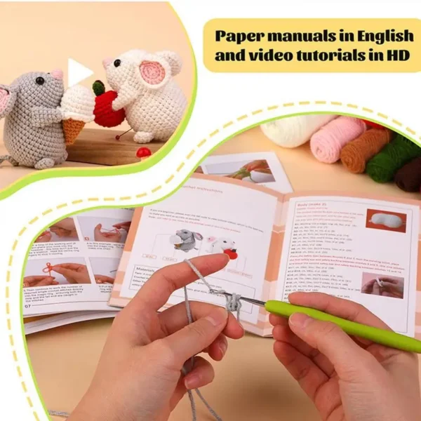 Crochet Kit for Beginners: Animal Hamster Knitting Supplies - Image 4