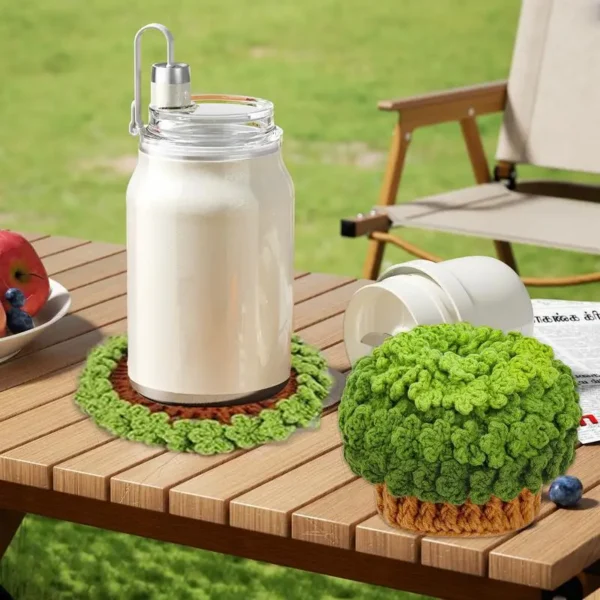 Crochet Kit: Plant Pot Coasters Handmade Knitting Set