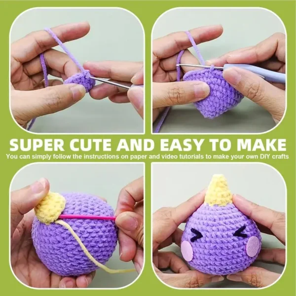 Beginner Crochet Kit: Doll & Key Pendant with Yarn - Image 5