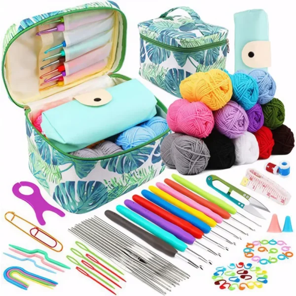 Crochet Kit with Ergonomic Hooks & Yarn Needles - Image 4