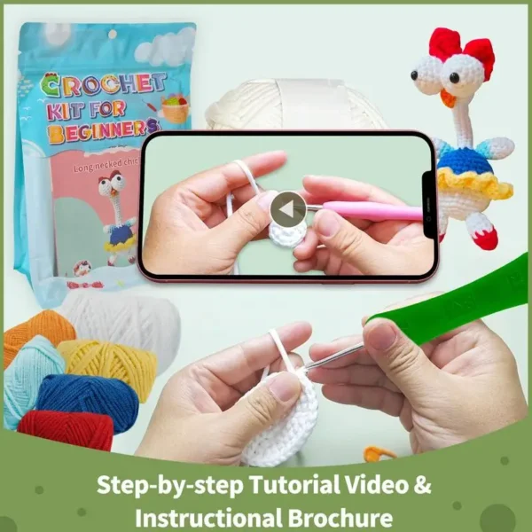 Crochet Kit: Animal Chicken Doll Knitting Set - Image 4