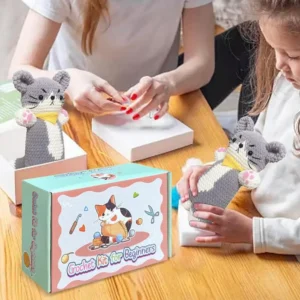 Crochet Kit - Cute Cat Set for Beginners with Instructions