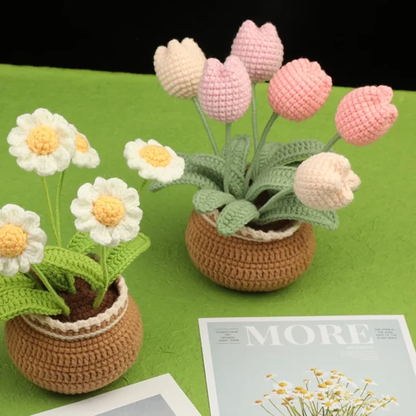 Crochet Kit Flower Set for Beginners with Yarn, Hook, Needles - Image 4