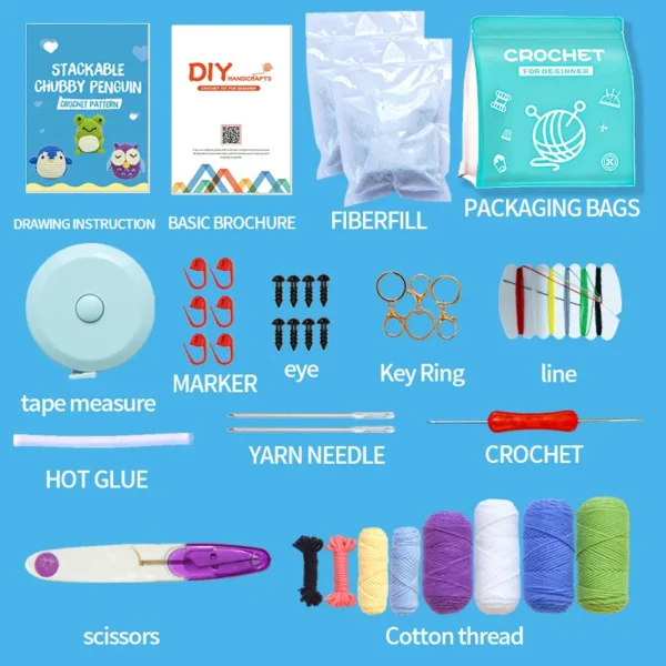 Crochet Kit: Frog, Owl, Penguin for Beginners - Image 6