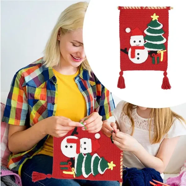 Christmas Crochet Kit with Holiday Tapestry - Image 5