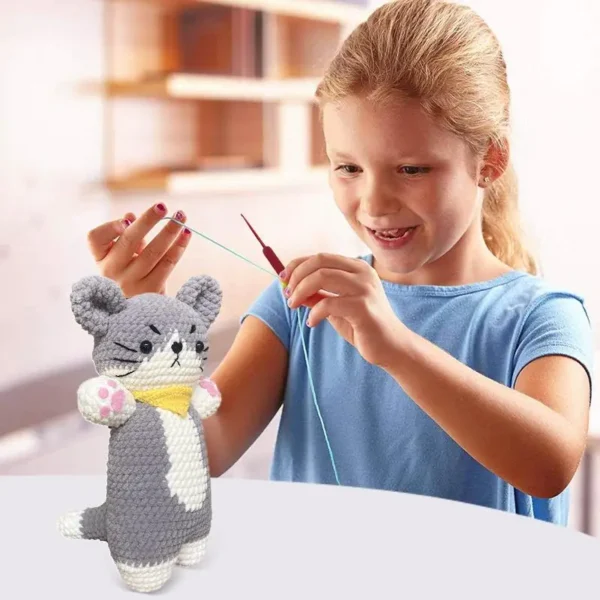 Crochet Kit for Beginners Kids Adults with Cat Design - Image 2