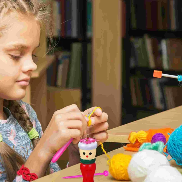 Kids Crochet Kit with Knitting Yarn & Wood Machine - Image 5