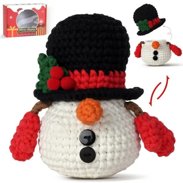 Christmas Crochet Kit for Snowman with Video Tutorials - Image 4