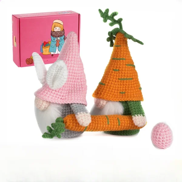 Crochet Kit Rabbit Gnome Doll with Yarn, Hook, Needles
