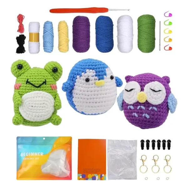 Crochet Kit For Beginners, Easy Penguin Crafts Knitting Set