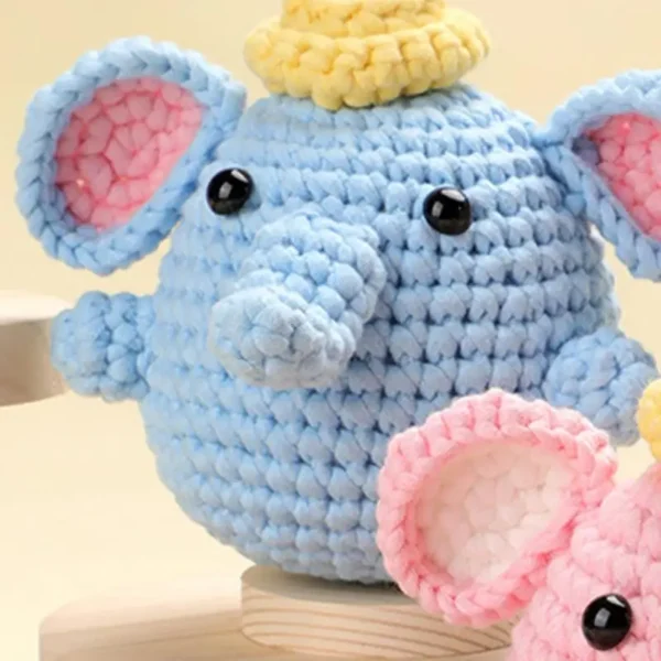 Crochet Kit For Beginners, Easy Elephant Knitting Starter Set - Image 5