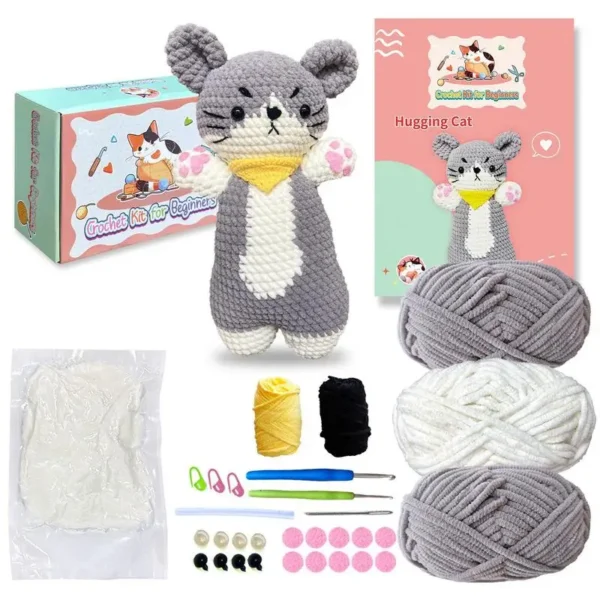 Crochet Kit for Beginners: Cat Crochet with Steps