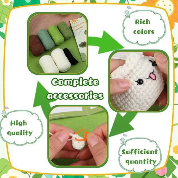 Crochet Kit – Plant Coaster with Video Tutorials - Image 5