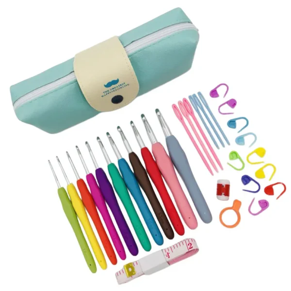 Crochet Kit with Ergonomic Hooks & Knitting Needles - Image 6